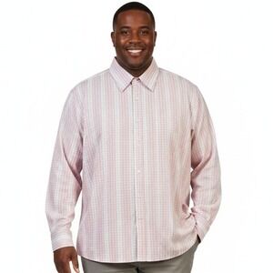 Celebrity Dress‎ Shirt XL Multicolor Windowpane Point Collar French Cuff Modern